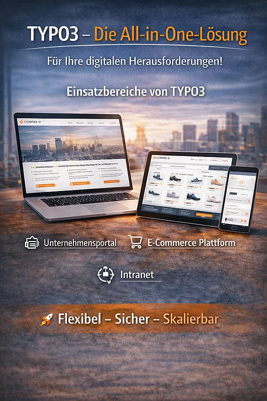 Laptops und Smartphone mit TYP03-Oberflächen